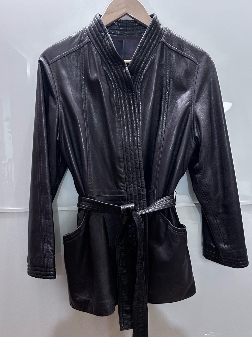 Statement Leather Belted Jacket from Paris